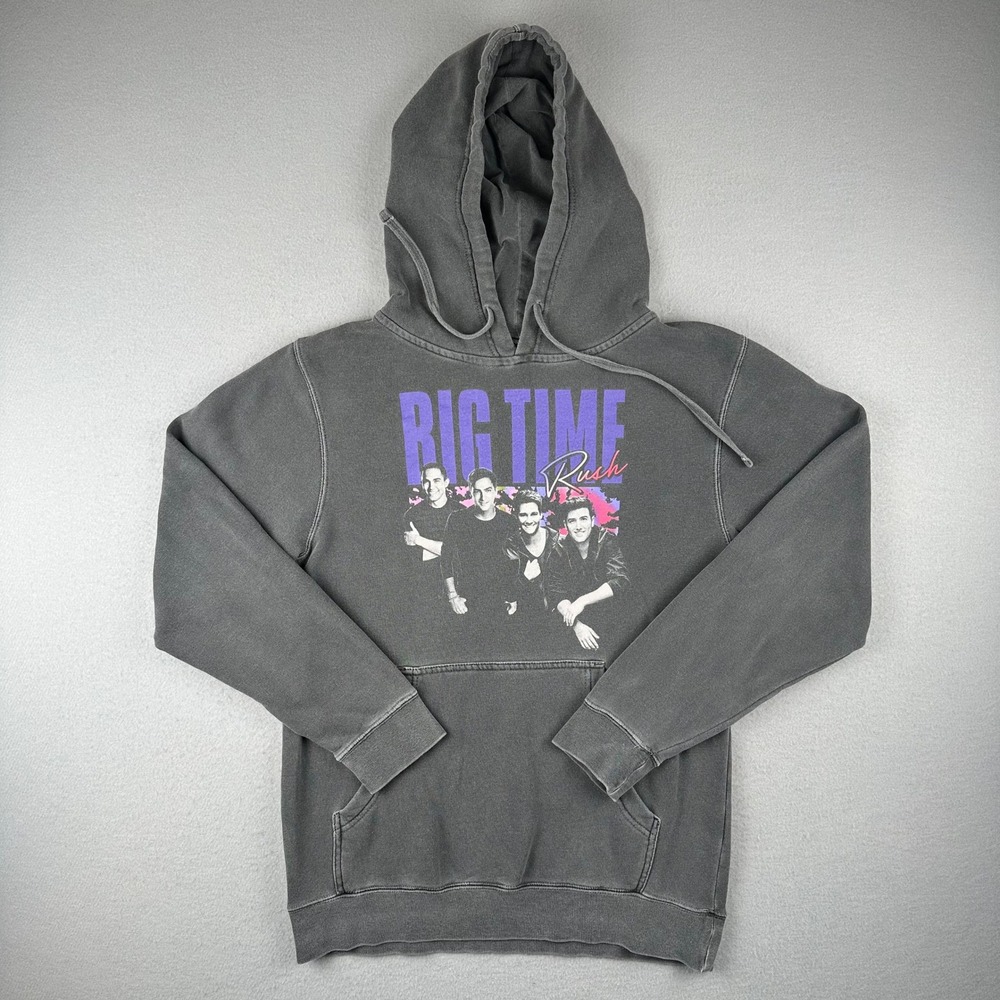 Big Time Rush Hoodie Mens Small Gray Forever Tour 2022 Mineral Wash Graphic